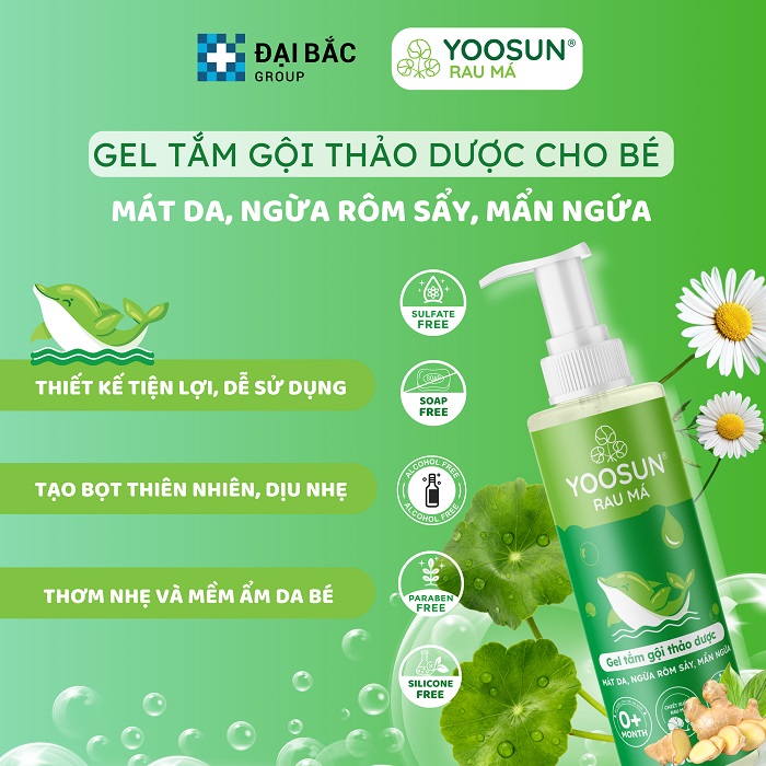 Gel tắm gội Yoosun Rau má