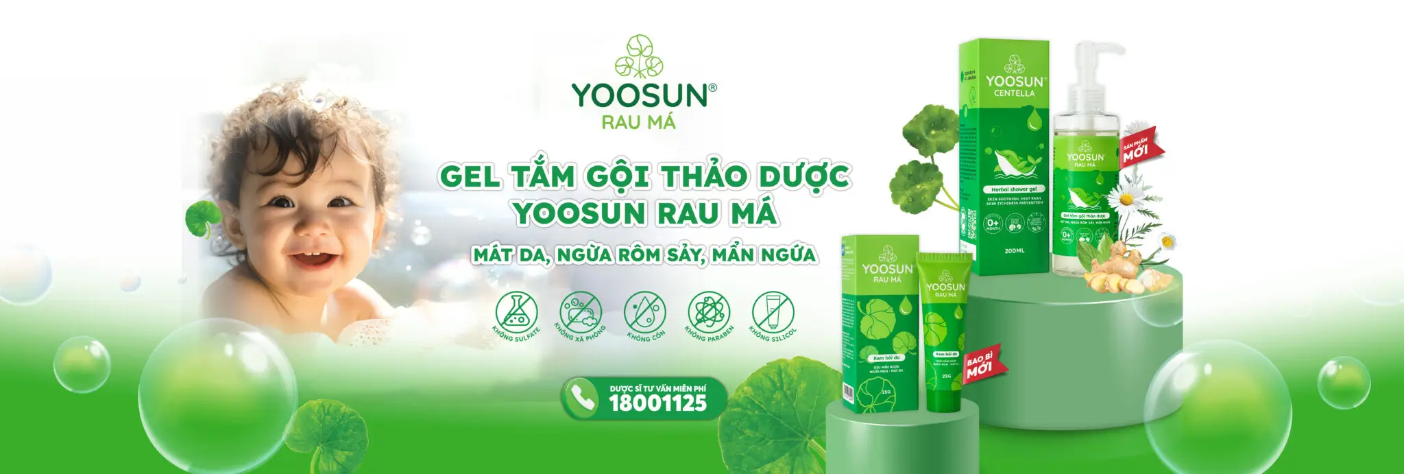 Gel tắm gội thảo dược Yoosun rau má