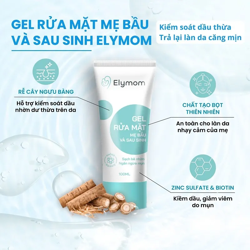Gel rửa mặt mẹ bầu và sau sinh Elymom