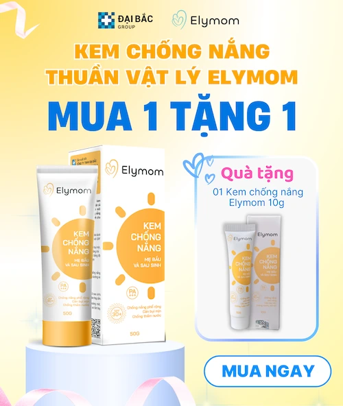 [KEM CHỐNG NẮNG VẬT LÝ LÀNH TÍNH] Mua 1 tuýp kem chống nắng Elymom 50g – Tặng ngay 1 tuýp 10g cùng loại