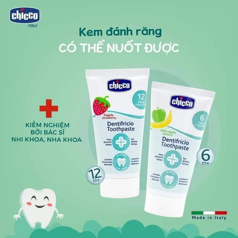Kem đánh răng cho bé 1 tuổi Chicco