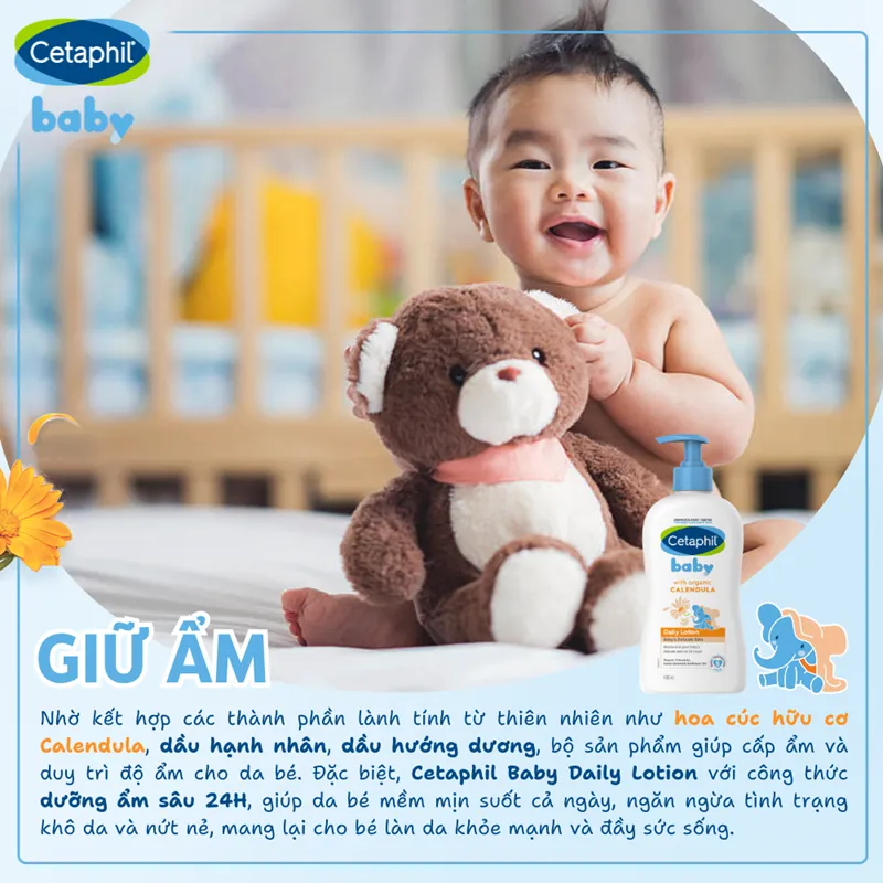 Kem dưỡng ẩm toàn thân cho bé Cetaphil Baby Daily Lotion