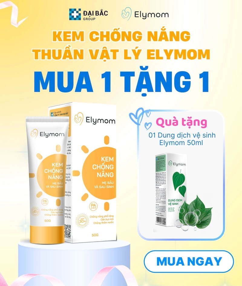 ☀ MUA 1 TẶNG 1: MUA KEM CHỐNG NẮNG ELYMOM 50G TẶNG DUNG DỊCH VỆ SINH ELYMOM 50ML