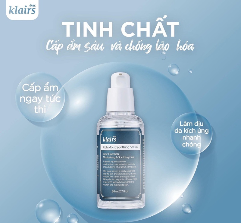 Serum dưỡng ẩm cho bà bầu Klairs Rich Moist Soothing Serum