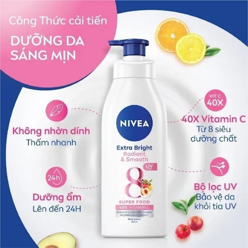 Sữa dưỡng thể Nivea Extra White Radiant Smooth Body Lotion 