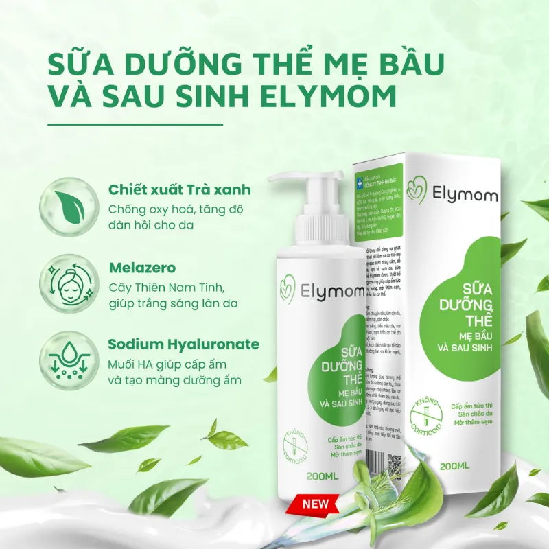 Sua duong the trang da khong nuoi longme bau va sau sinh ELYMOM 