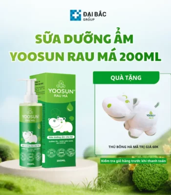 Mua sữa dưỡng ẩm Yoosun rau má 200ml tặng ngay 1 Thú Bông Hà Mã SIÊU ĐÁNG YÊU!!!