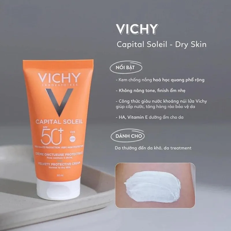 Kem chống nắng cho da nhạy cảm mụn Vichy Capital Soleil SPF50+ Anti-Shine