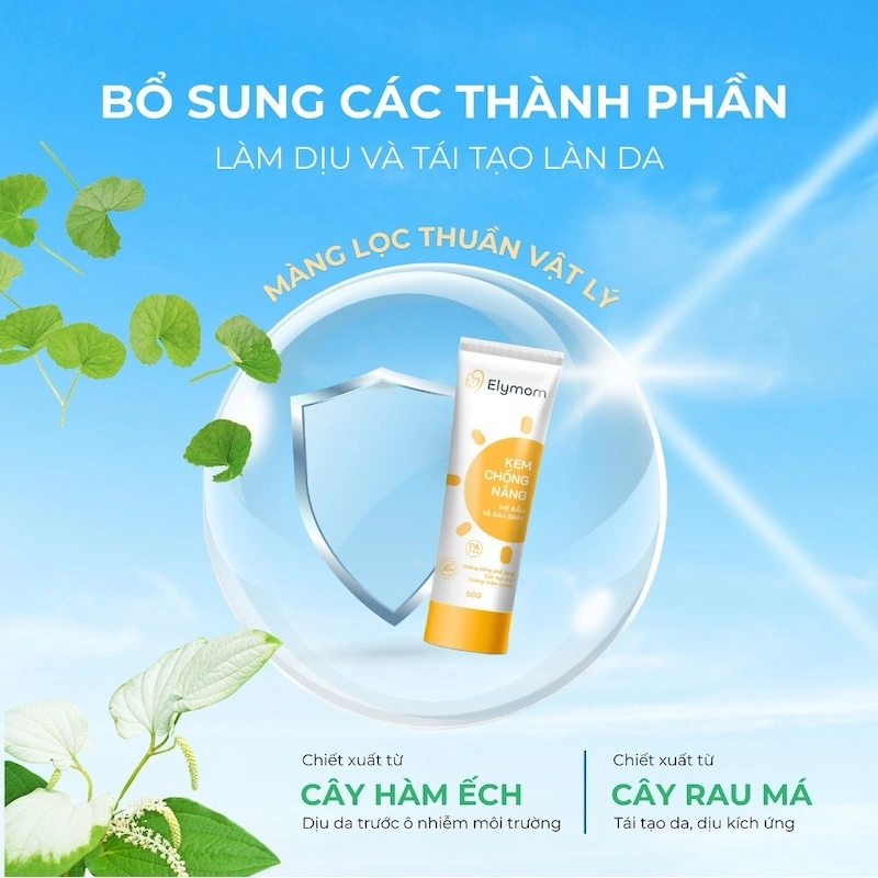 Kem chống nắng cho da nhạy cảm mụn ELYMOM