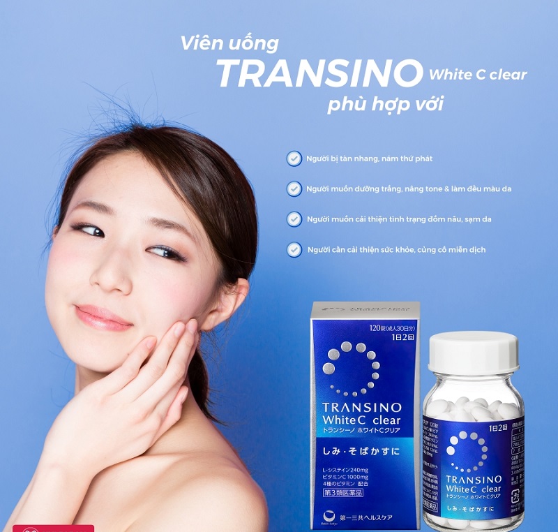 Nám nội tiết nên uống gì - Transino White C Clear