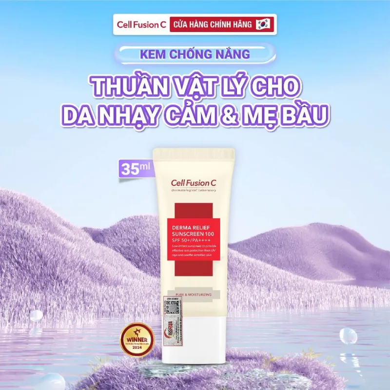 Kem chống nắng da nhạy cảm Cell Fusion C Derma Relief Suncreen 100 SPF 50+/PA++++