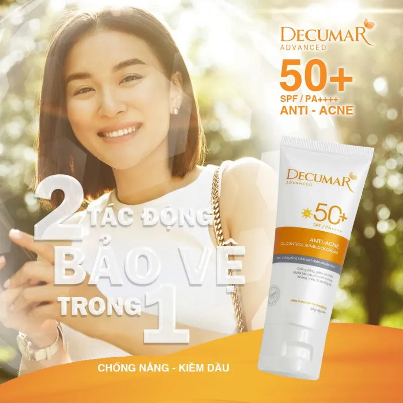 Decumar Anti-Acne Oil Control Sunblock Cream SPF 50+