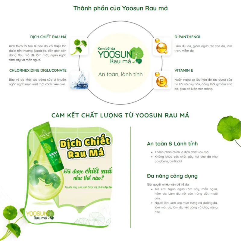 Kem Yoosun rau má có chứa Corticoid không? – Giải đáp ngay