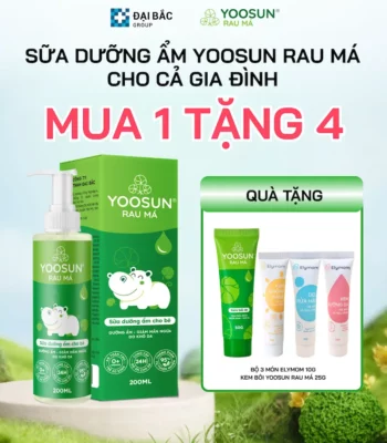MUA SỮA DƯỠNG ẨM YOOSUN RAU MÁ TẶNG KEM BÔI DA YOOSUN RAU MÁ + BỘ 3 MÓN ELYMOM