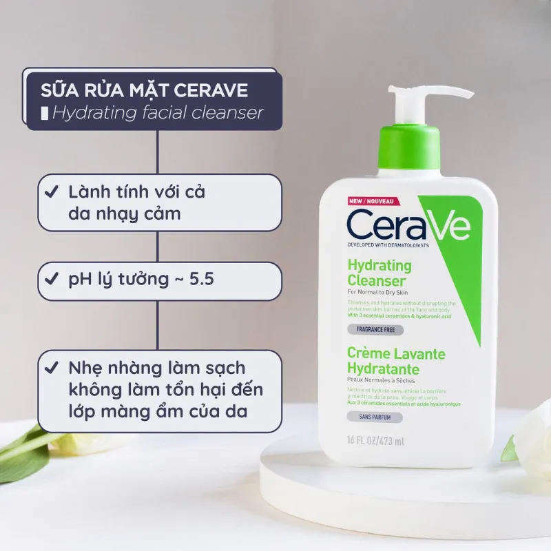Sữa rửa mặt CeraVe Hydrating Facial Cleanser