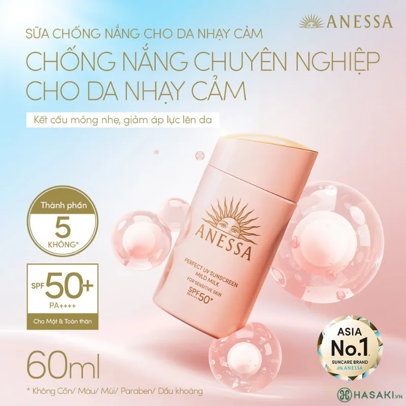 Anessa Perfect UV Skincare Milk - kem chống nắng cho da nhạy cảm dễ nổi mụn