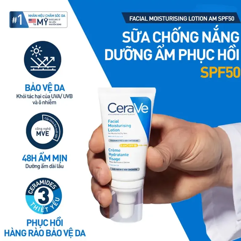 Kem chống nắng cho da dầu mụn nhạy cảm CeraVe