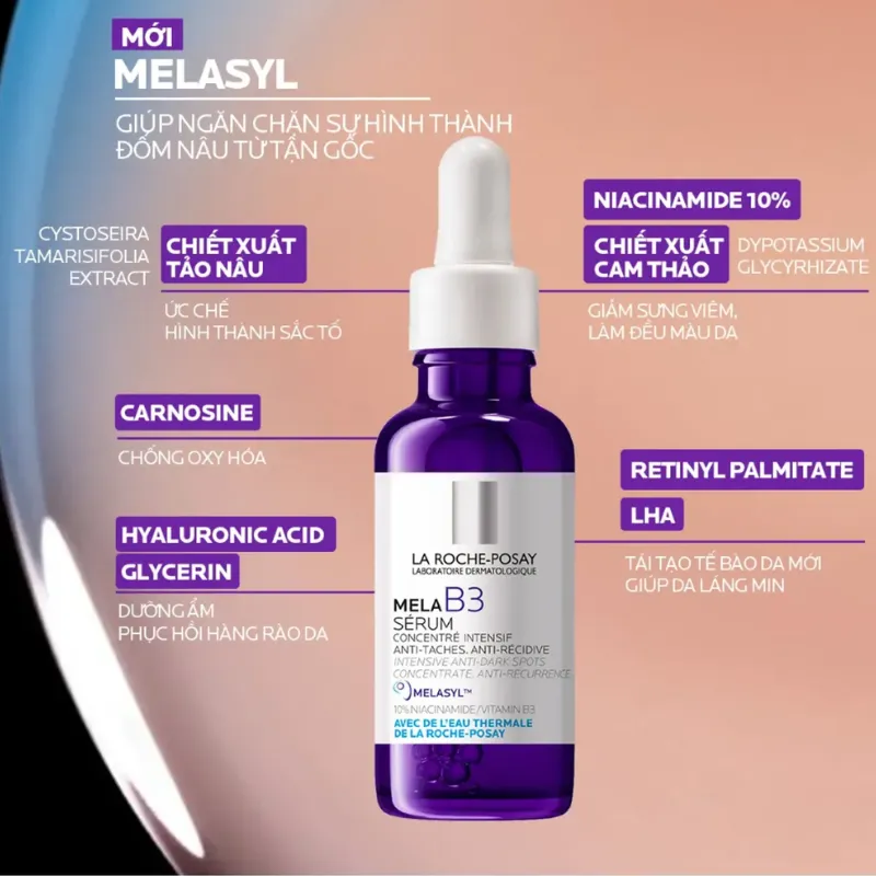 Kem dưỡng da giảm nám La Roche-Posay Mela B3 Serum dưỡng da mềm mịn, mờ thâm nám