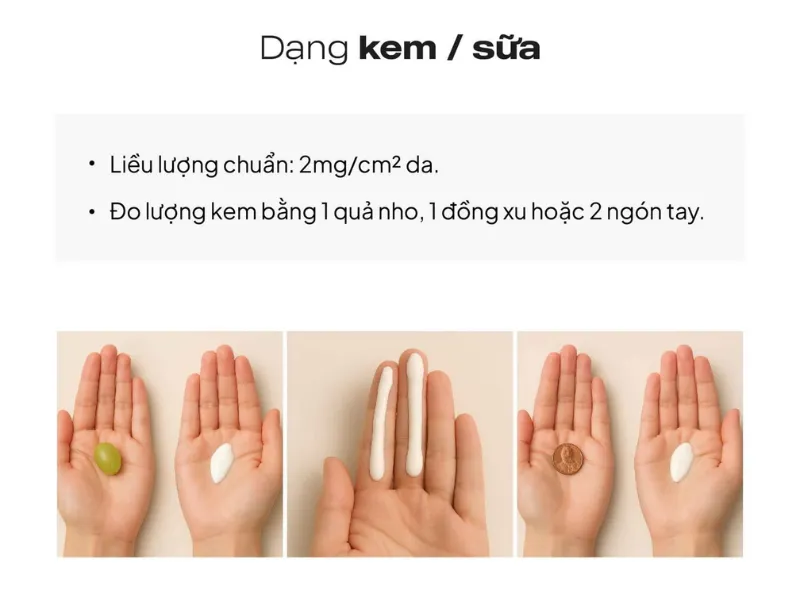 Lượng kem chống nắng bao nhiêu là đủ?