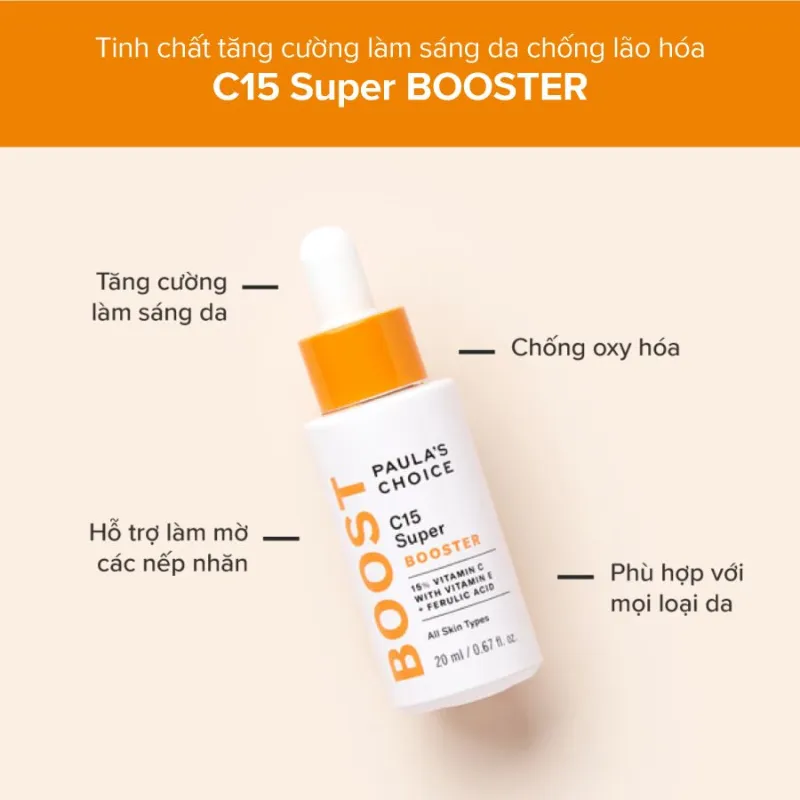 Tinh chất làm sáng da, mờ thâm Paula's Choice 15% Vitamin C C15 Super Booster