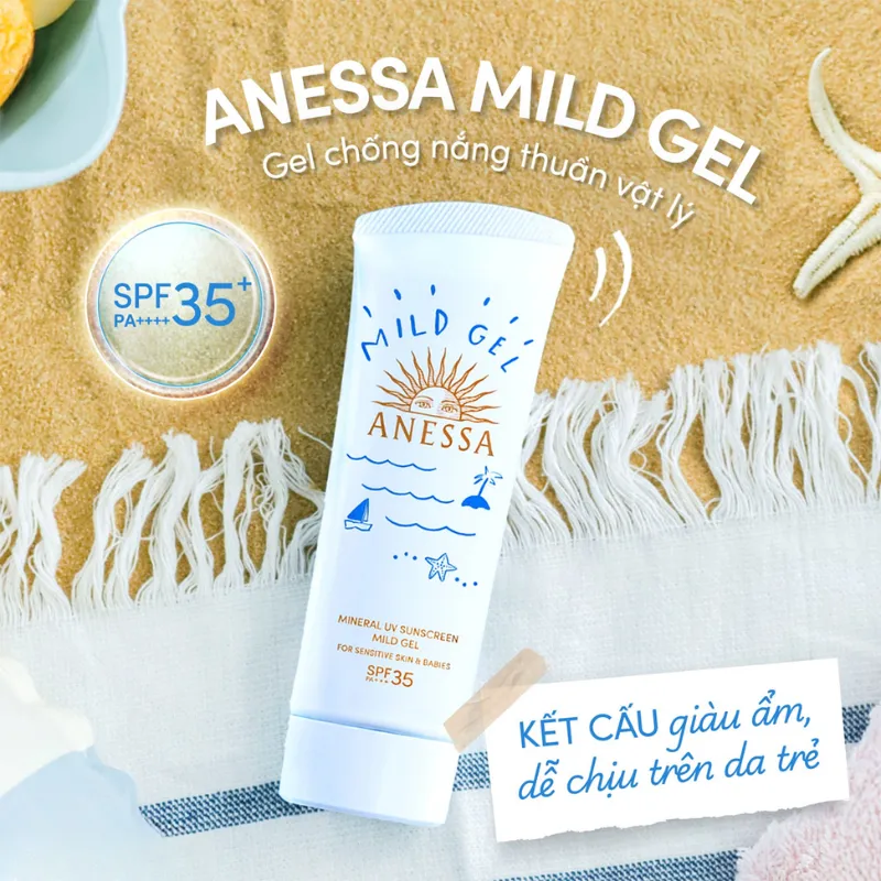 Kem chống nắng Anessa Moisture UV Sunscreen Mild Gel SPF 35 PA+++
