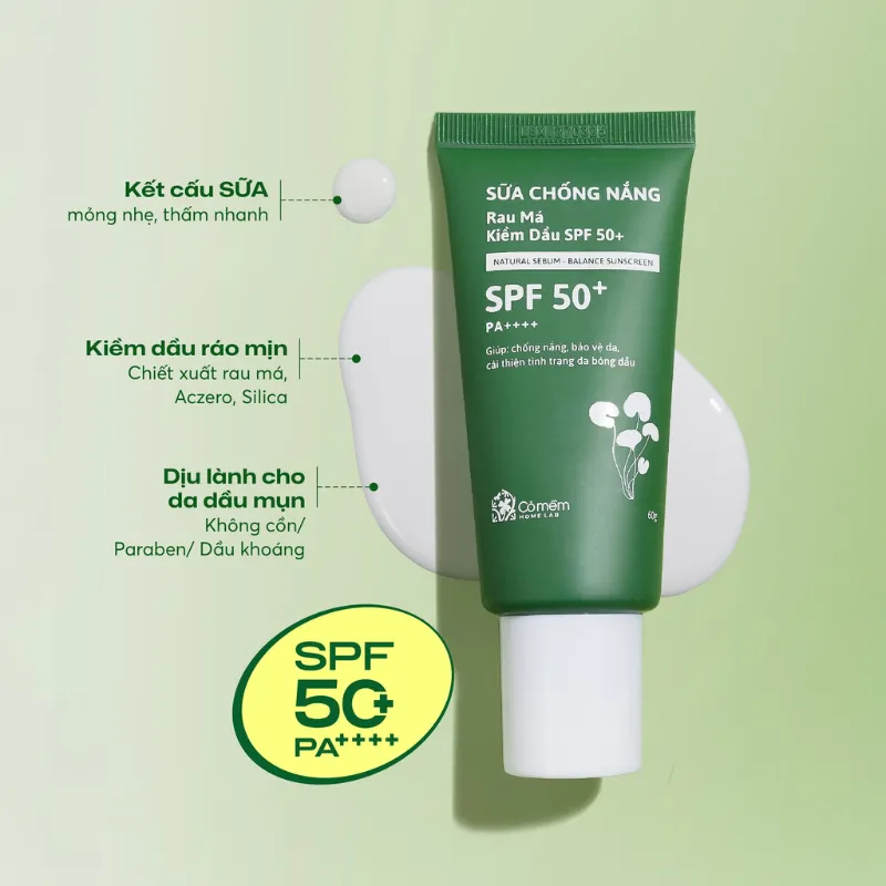Kem chống nắng body Cỏ Mềm cho bà bầu chiết xuất rau má