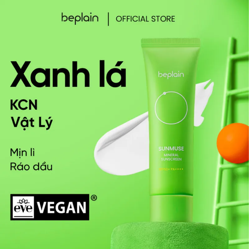 Kem chống nắng Beplain Sunmuse Mineral Sunscreen (Màu xanh lá)
