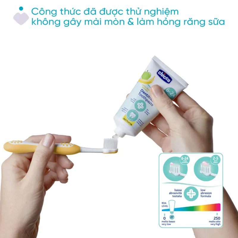 Kem đánh răng cho bé Chicco Dentifricio 6M+