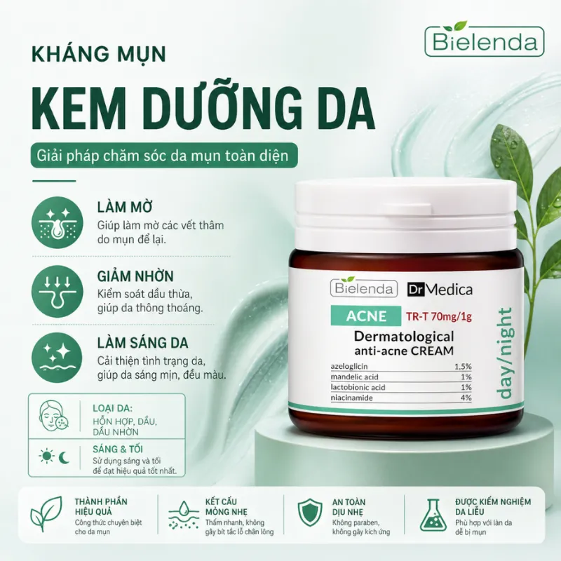 Kem Dưỡng Bielenda Dr Medica Anti-Acne Cream (Ba Lan)