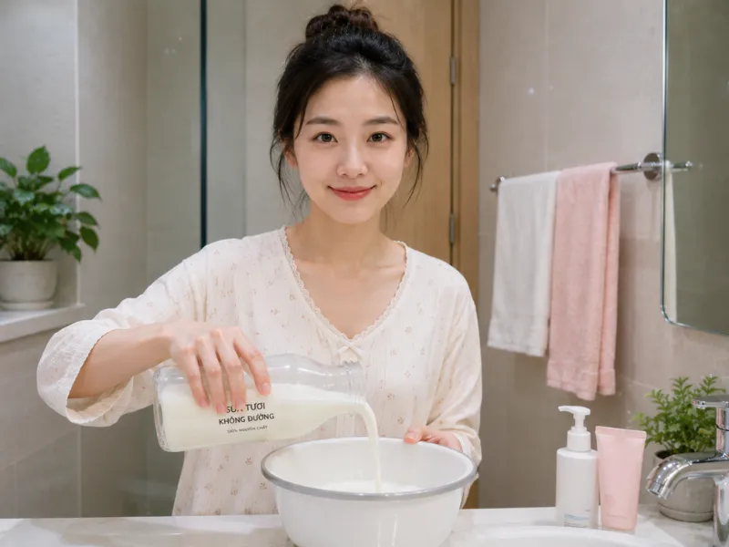 Lợi ích của cách rửa mặt bằng sữa tươi không đường