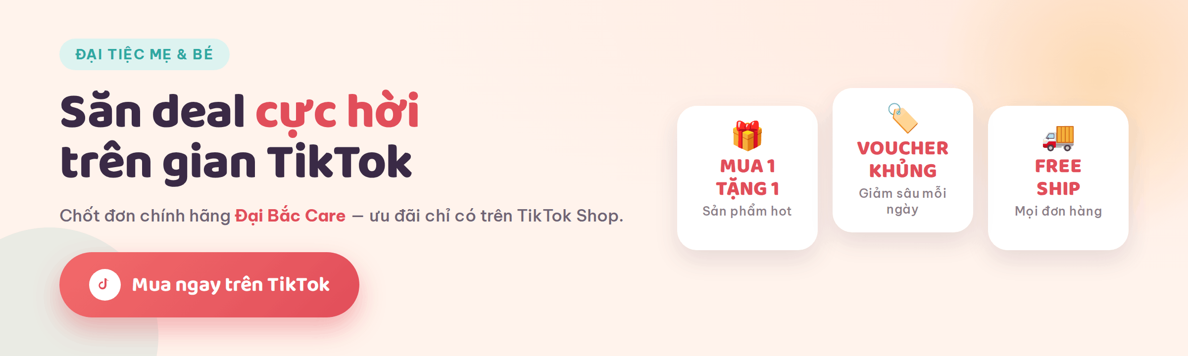 Đại Bắc Care ưu đãi TikTok Shop