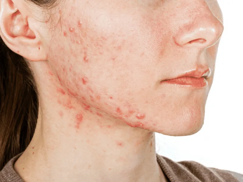 Mụn trứng cá sau sinh cũng là tình trạng nhiều mẹ gặp phải.