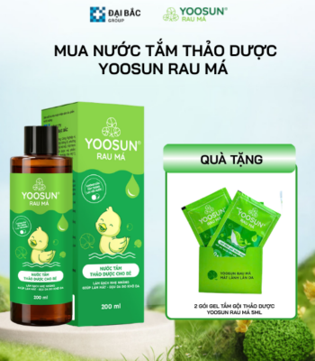 MUA 01 NƯỚC TẮM THẢO DƯỢC YOOSUN RAU MÁ 200ML – TẶNG NGAY 02 GÓI GEL TẮM GỘI THẢO DƯỢC YOOSUN RAU MÁ 5ML
