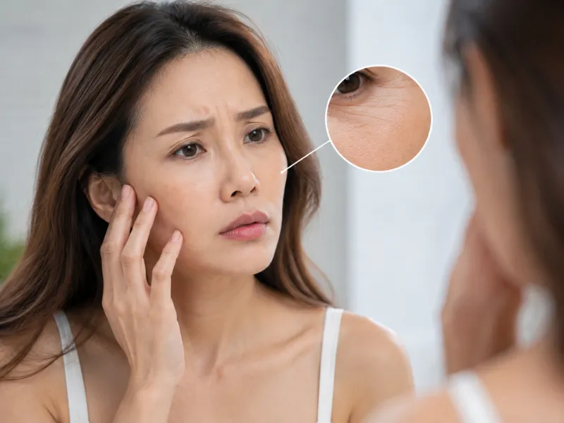Da khô và nhăn nheo có thể do dùng sản phẩm làm sạch chưa phù hợp