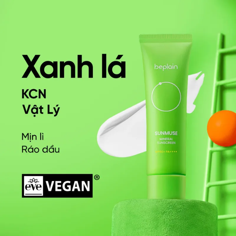 Kem chống nắng Beplain Sunmuse Mineral dịu nhẹ cho da mụn